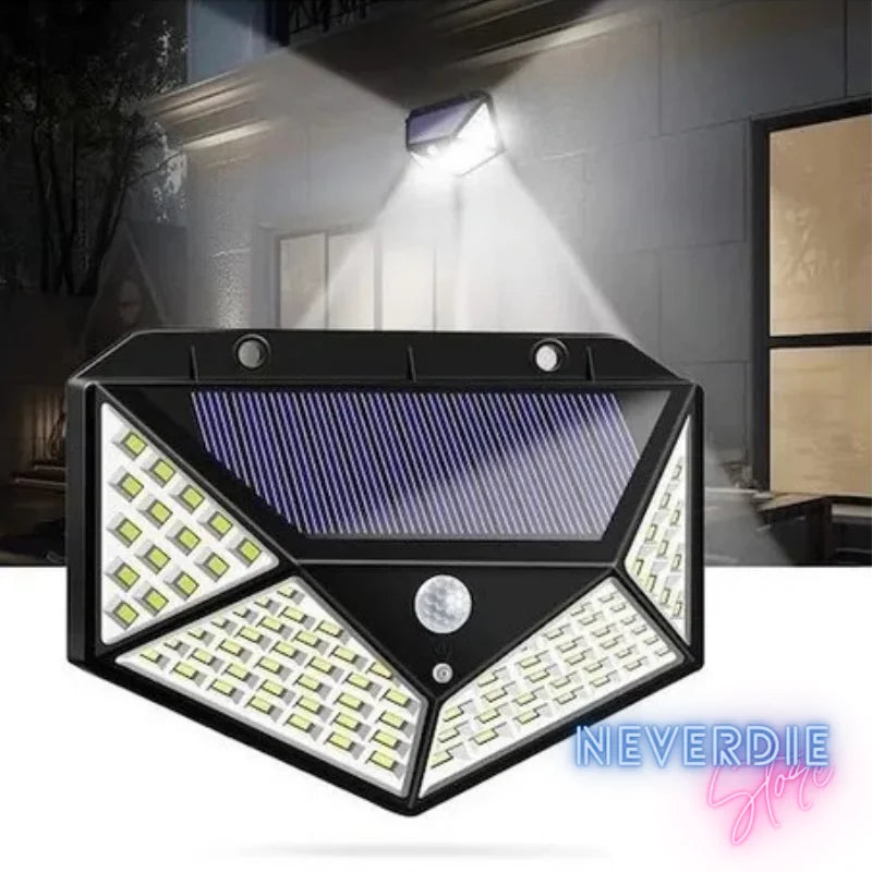 Luminária de Emergência com Sensor de Presença e Placa Solar - 100 LEDs